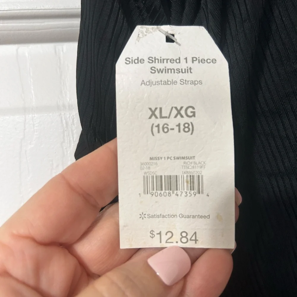 NWT Black Time & Tru One Piece Bathing Suit - Picture 4 of 5